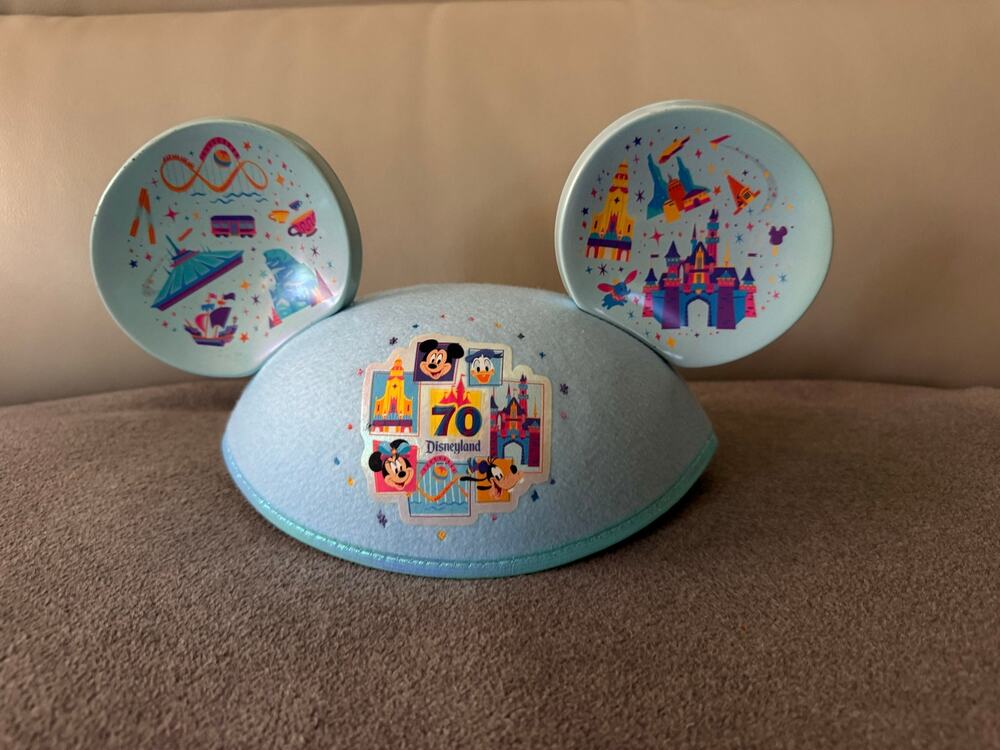 Disneyland 70th anniversary light blue Mickey Mouse ear hat